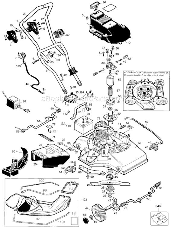 Page A Diagram and Parts List for CMM750 Type 3 Black and Decker Lawn Mower